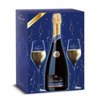 Bohemia Sekt Prestige brut + 2sklenky, dárkové balení