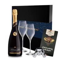 Dárkový set s Bohemia Sekt Prestige demi sec a bílou čokoládou